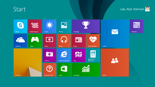 Start Screen sebelum direset