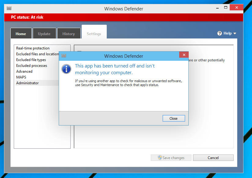 Windows-defender-disabled