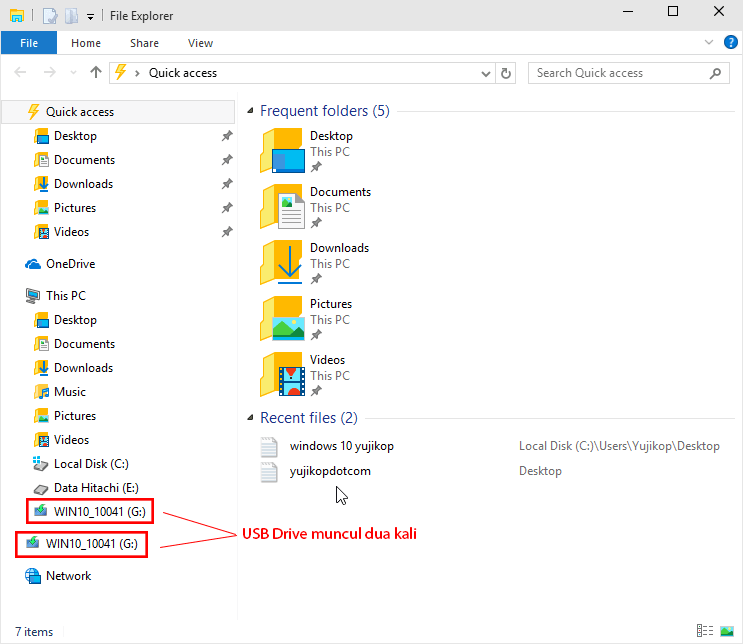 USB Drive muncul dua kali