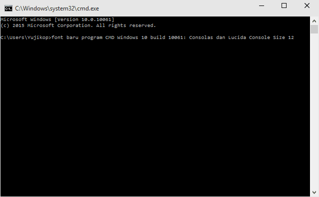 font baru cmd windows 10 build 10061