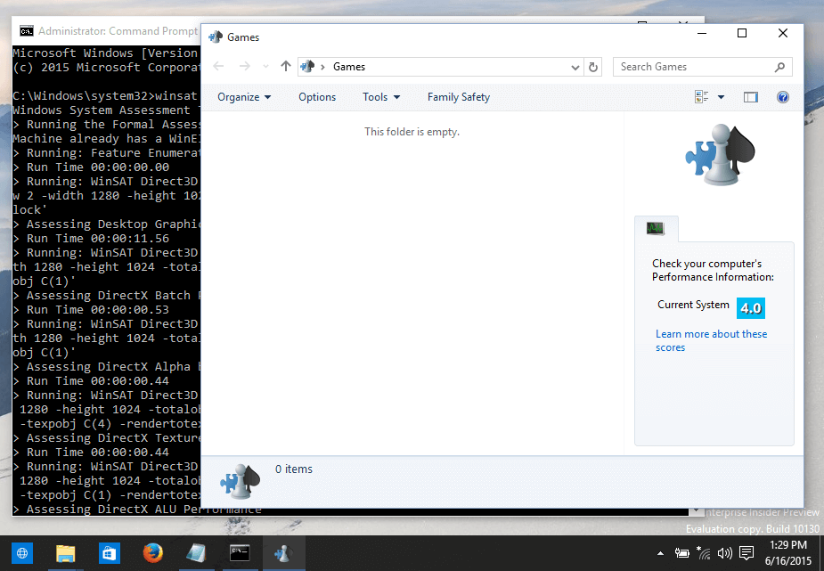 Windows Experience Index Windows 10