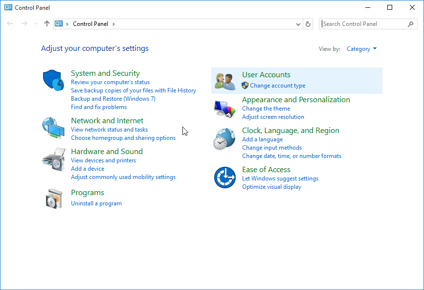Control Panel Windows 10 RTM Build 10240