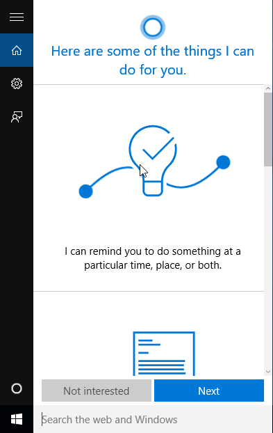 Cortana Windows 10 RTM Build 10240