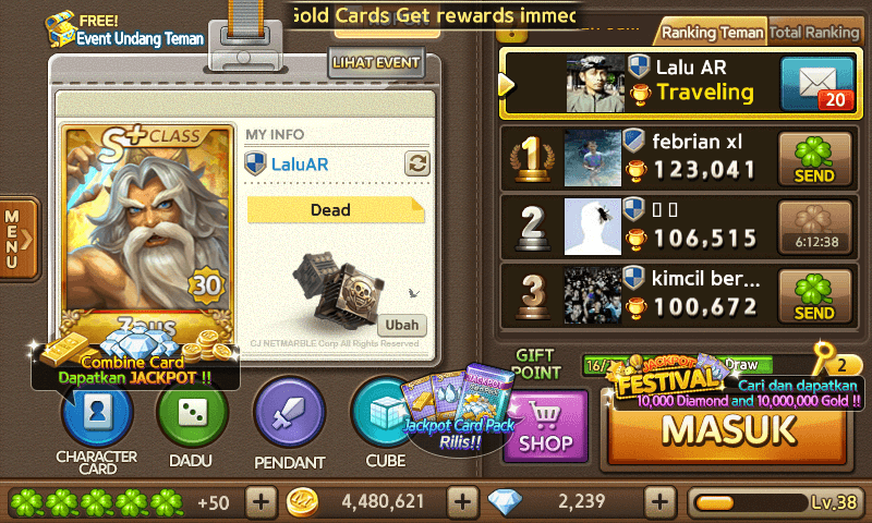 jutaan gold ribuan diamond get rich