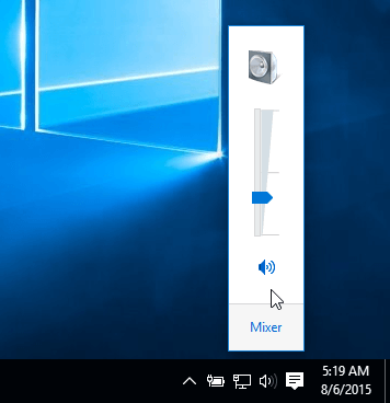 old volume control windows 10