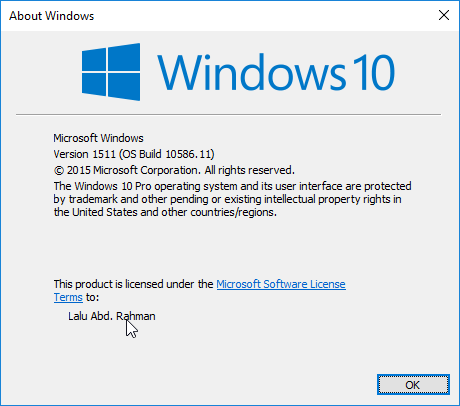 Windows 10 Version 1511 10586.11