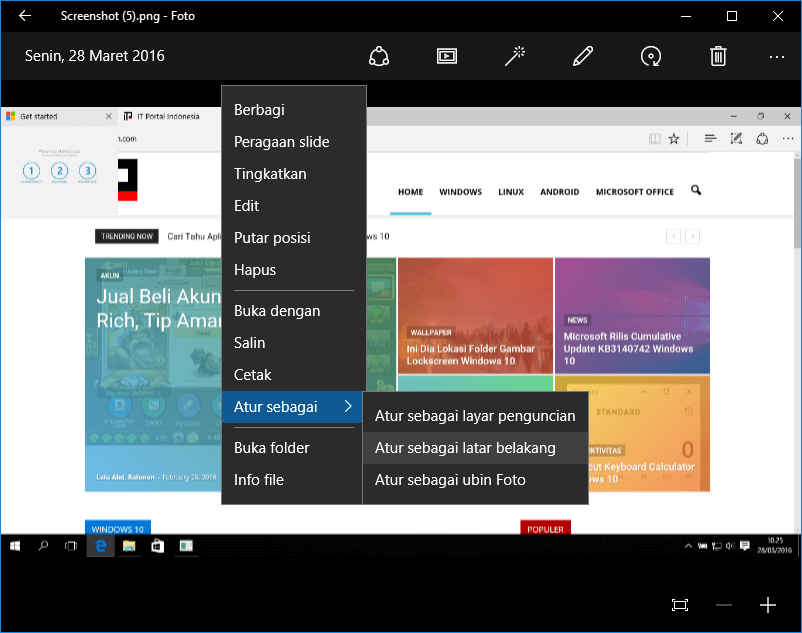 Shortcut aplikasi foto Windows 10