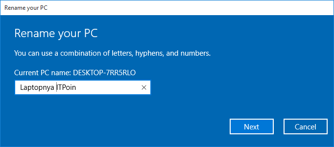 Rename PC Windows 10