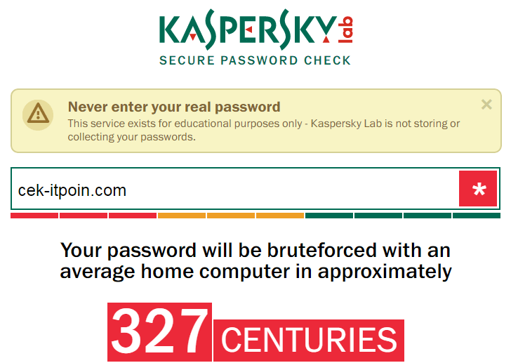 kaspersky secure password check