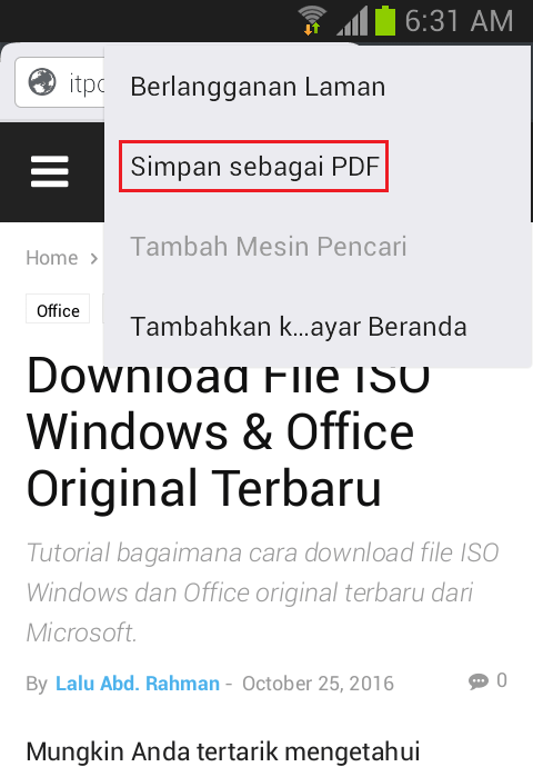 Cara Menyimpan Halaman Situs sebagai PDF di Ponsel