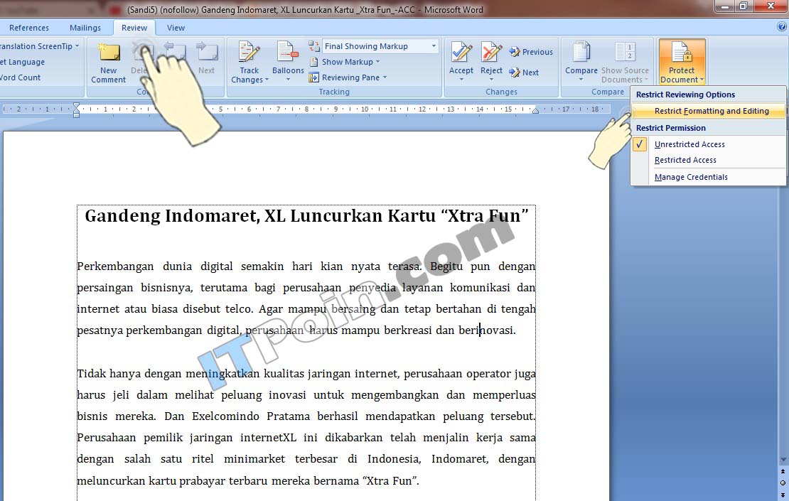 Cara Mengunci File Word Agar Tidak Bisa Dirubah