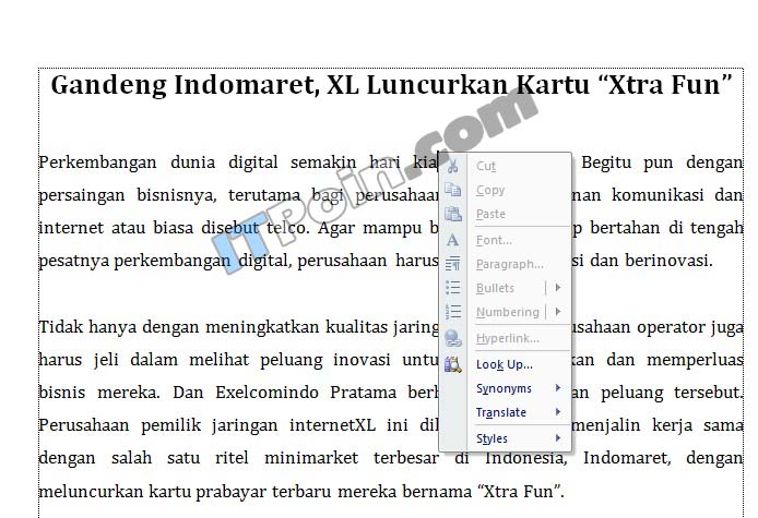 Mengunci File Word Agar Tidak Dapat Diedit