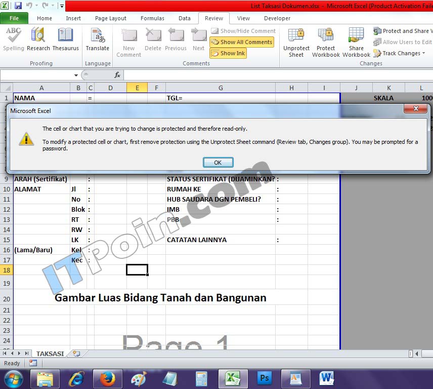 mengunci file excel